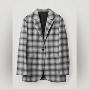 COS Black and Gray Checked Blazer